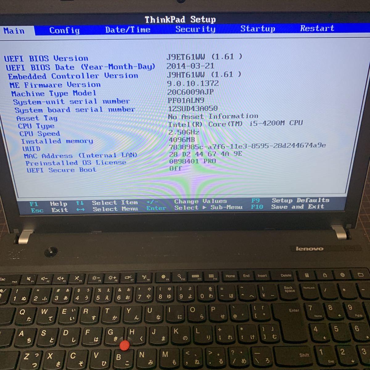 限定セール，新作登場 ノートPC Lenovo ThinkPad E540 i5-4200Mメモリ4GB HDD無 BIOSのみ確認 ジャンク品(15インチ～)｜売買されたオークション情報、yahooの商品情報をアーカイブ公開 - オークファン レノボ