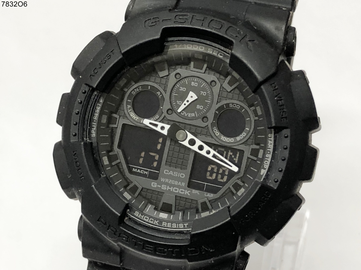 100%新品，お買い得 稼働品 CASIO カシオ G-SHOCK Gショック GA-100 アナデジ ブラック クォーツ 腕時計 電池交換済 7832O6-15(その他)｜売買されたオークション情報、yahooの商品情報をアーカイブ公開 - オークファン G-SHOCK