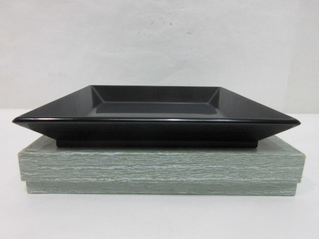 真塗 盆点盆 (四方盆小) 小四方盆 茶入飾盆』木製 化粧