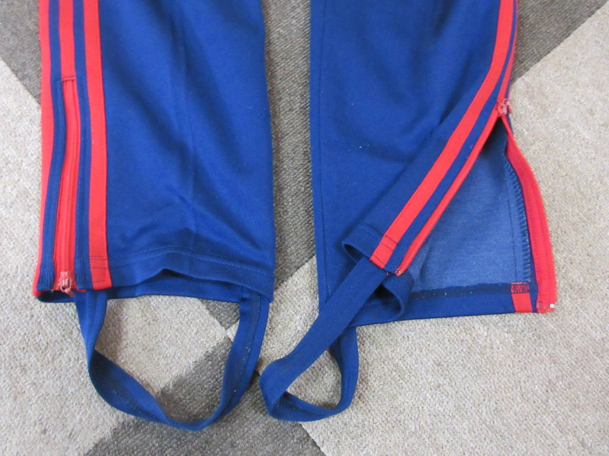 70s80s adidas ジャージパンツ 4号 紺 赤 デサント ビンテージ 