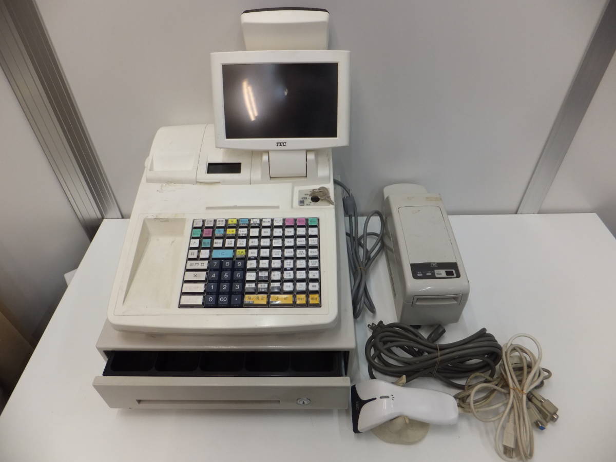 家電祭 東芝テック 電子レジスター MA-2055 中古 通電OK ジャンク品 鍵