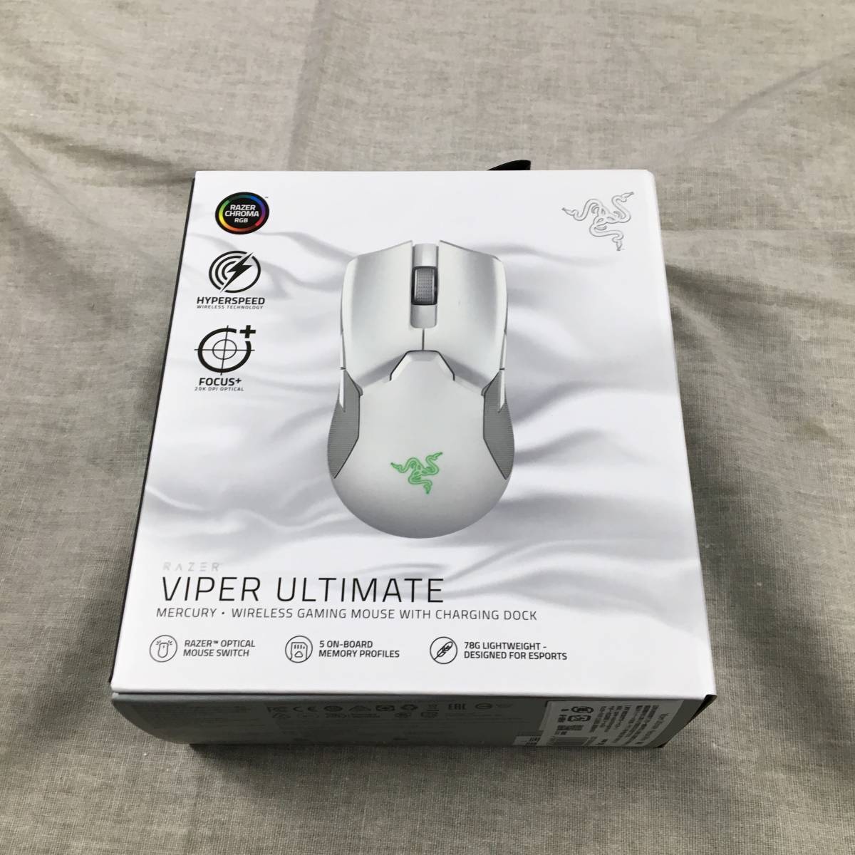 【大得価，送料無料】 現状品 Razer ゲーミングマウス Viper Ultimate Mercury White 高速無線 軽量 光学スイッチ 8ボタン Chroma RZ01-03050400-R3M1(ワイヤレスマウス)｜売買されたオークション情報、yahooの商品情報をアーカイブ ワイヤレスマウス