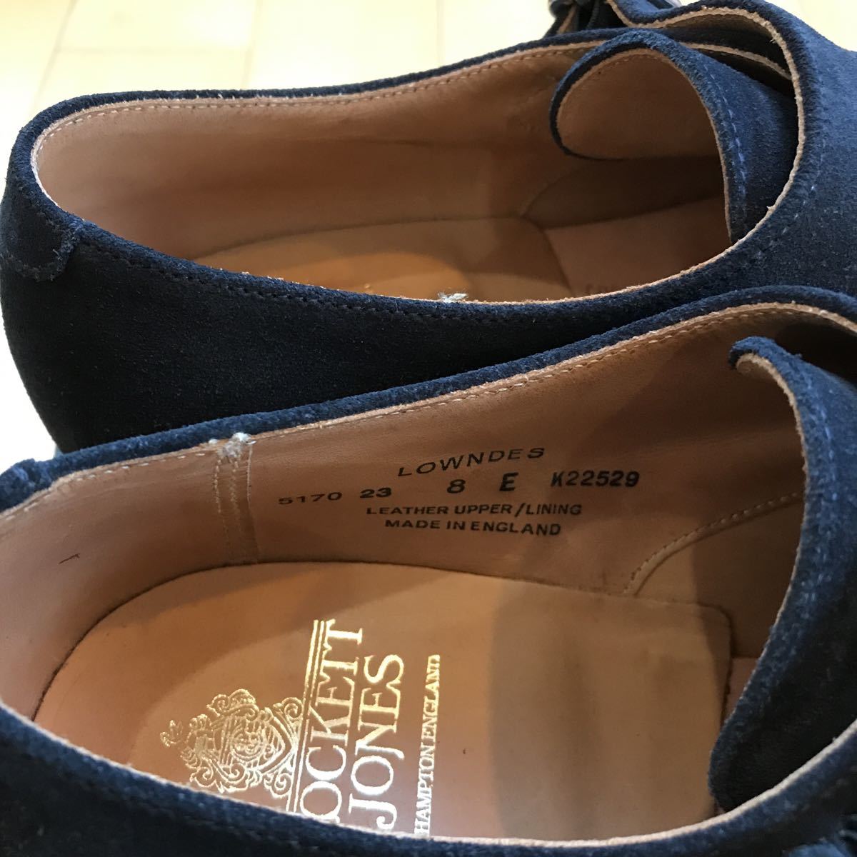 未使用 クロケット ジョーンズ 8 lowndes ダブルモンク ネイビー 紺 