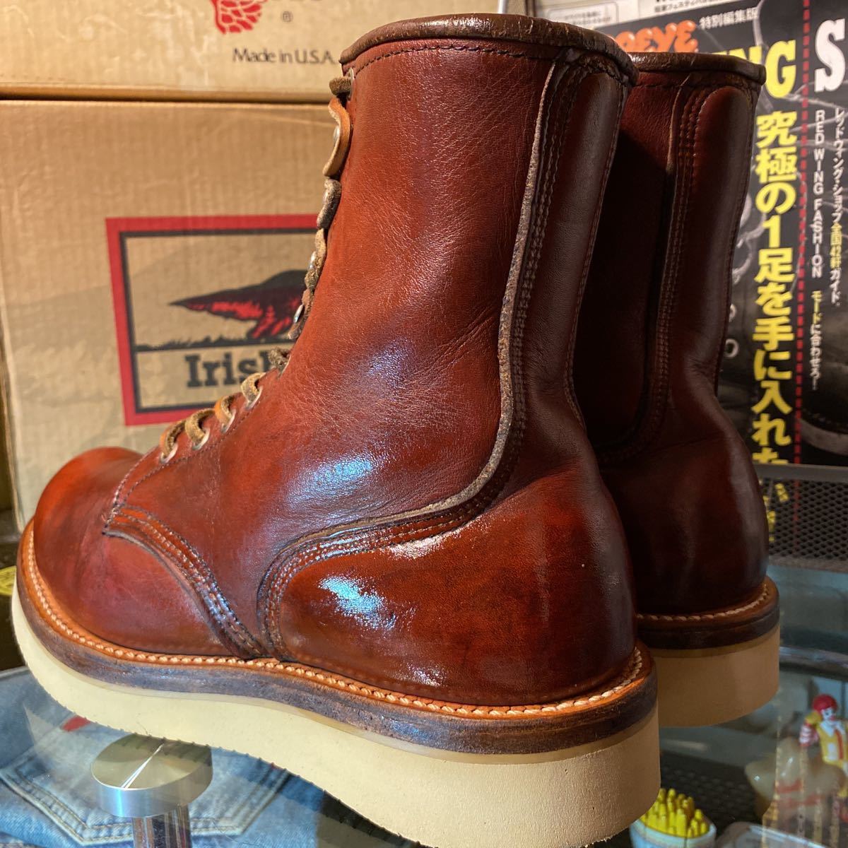 半円犬タグ RED 0 アイリッシュセッター US 8.5 D WING - 半円犬