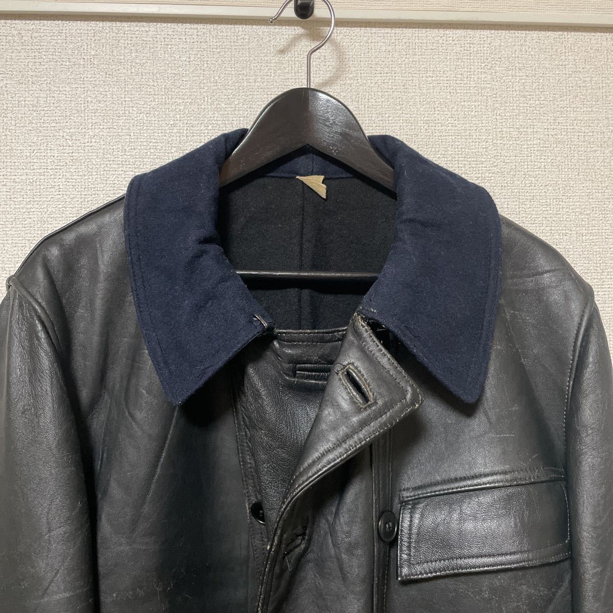 special 50s60s コルビジェ ウール襟 フランス軍 レザージャケット 