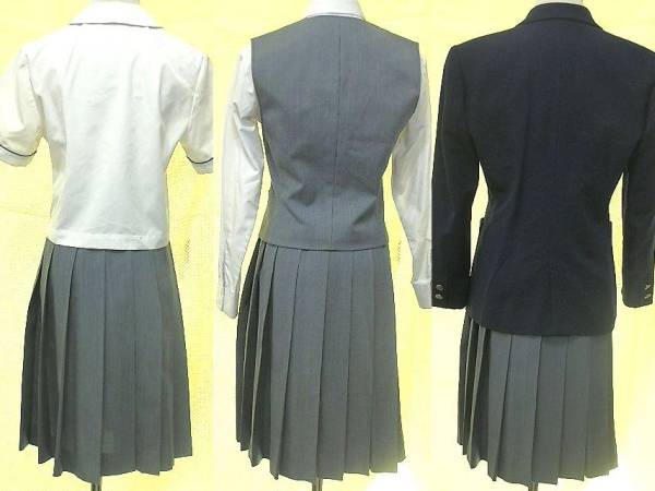 L 鹿児島武岡台高校 校章&刺繍 女子制服ほぼフルセット 夏&冬の入札 