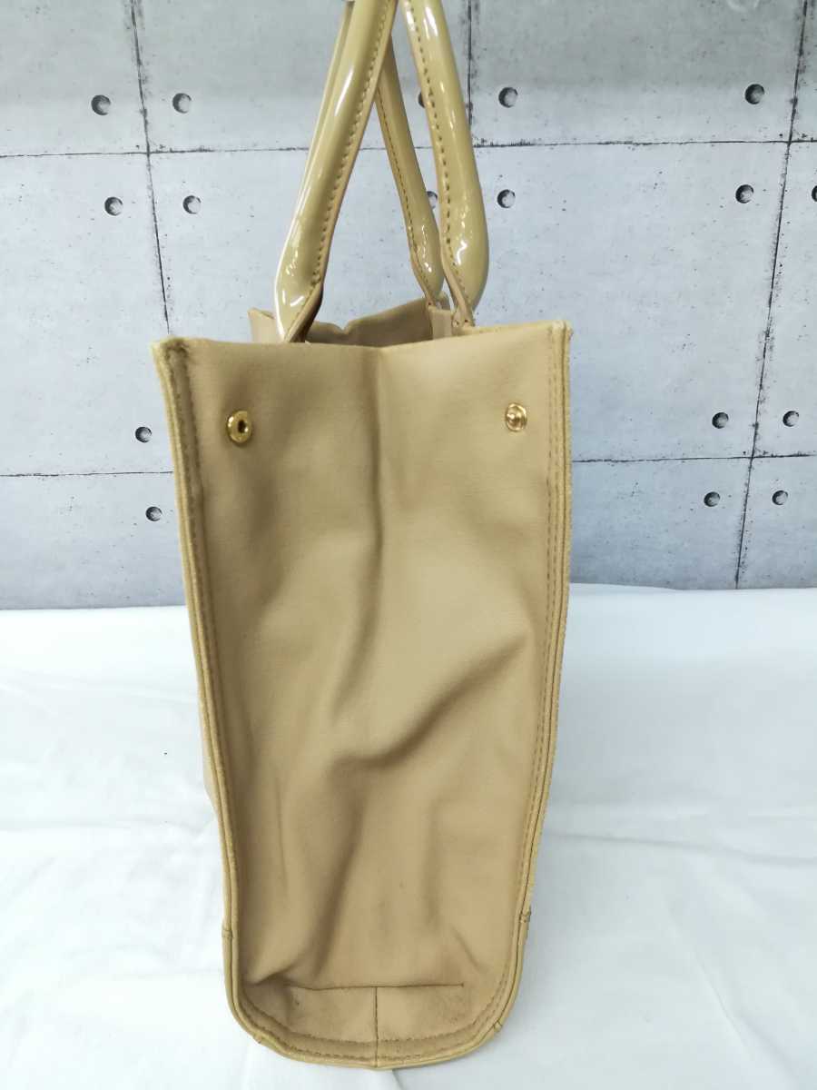 TORY BURCH トリーバーチ トートバッグ ベージュ PVC エナメル 