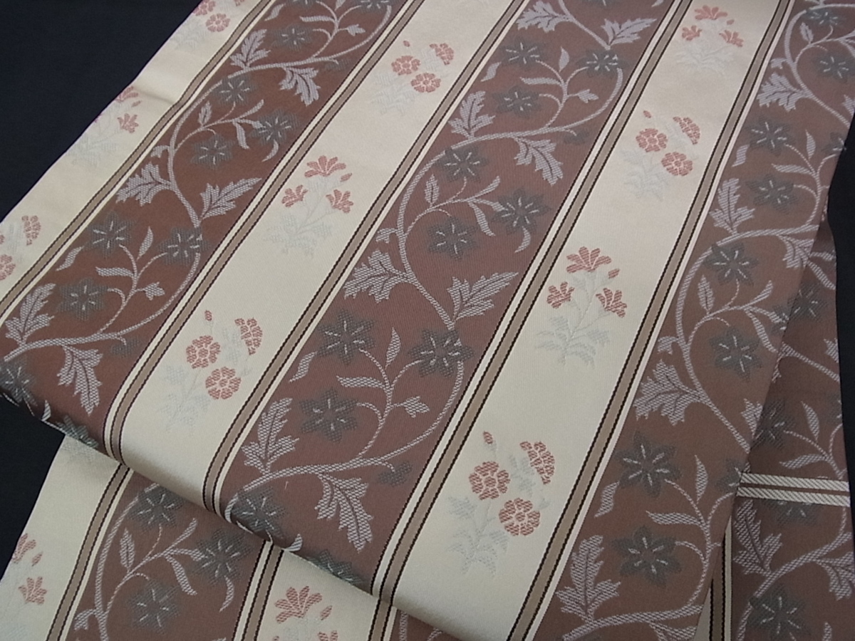 SALE，高品質 花美人着物 西陣 川島織物 九寸開き名古屋帯 花唐草間道 三越扱い 逸品 ps980(仕立て上がり)｜売買されたオークション情報、yahooの商品情報をアーカイブ公開 - オークファン 仕立て上がり