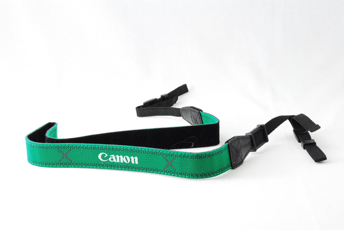 ☆未使用☆Canon キヤノン EOS 緑色(グリーン)×白色(ホワイト) カメラ ストラップ イオス 刺繍文字 ショルダー ネック Camera Strap☆