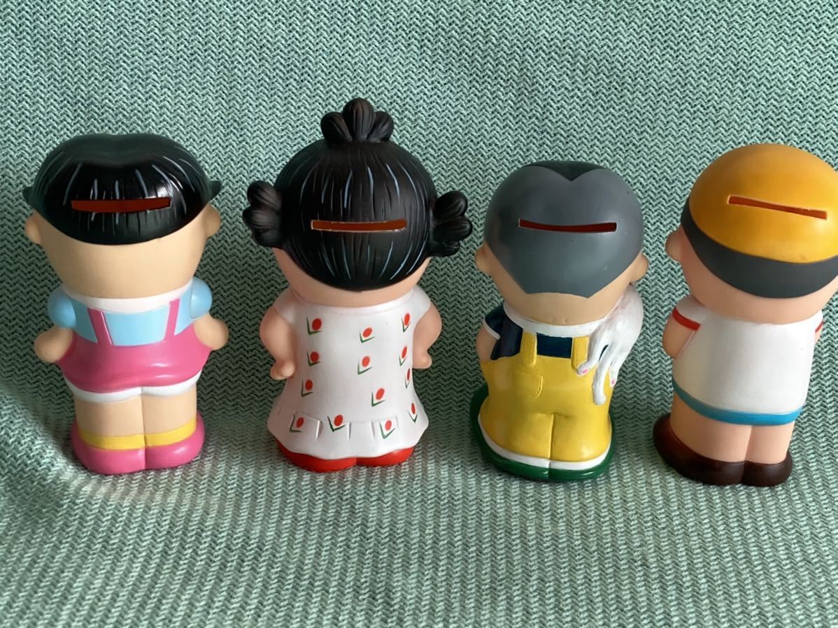 昭和レトロ サザエさん ソフビ貯金箱4体セット 長谷川町子 (ソフビ