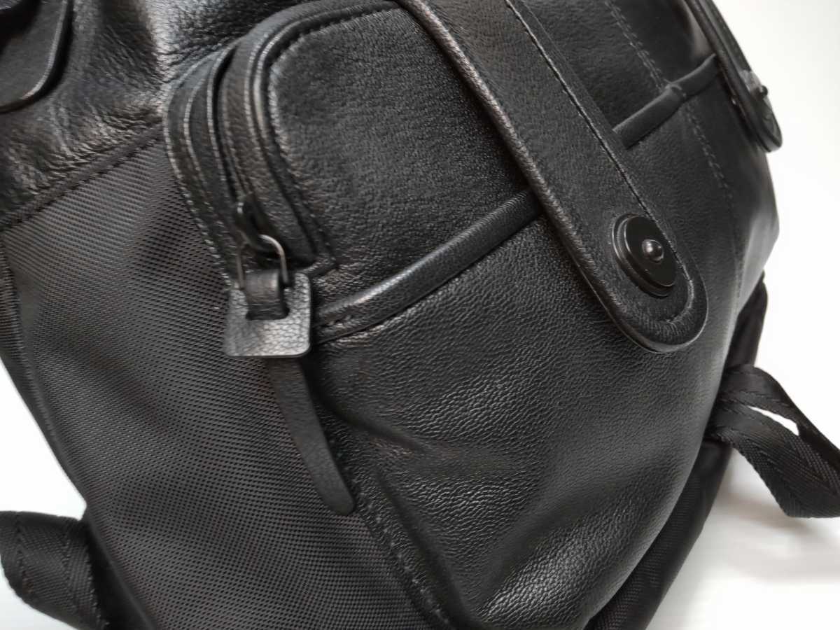 美品☆DIESEL☆ディーゼル/レザー ミックス マテリアル バックパック 