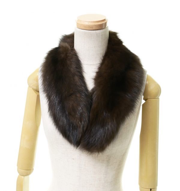 TC4372▽最高級毛皮*ロシアンセーブル/SABLE*ファビオラクラス/ムーンバット*ティペット/ファーマフラー/ストール*襟巻き*ブラウン系