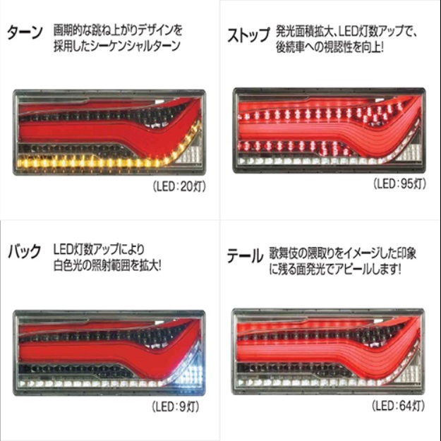 新品 小糸製品 KOITO コイト 歌舞伎 LEDテールランプ シーケンシャル