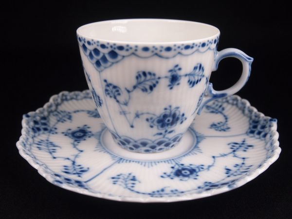 ◇【美品】 ロイヤルコペンハーゲン ブルーフルーテッド フルレース