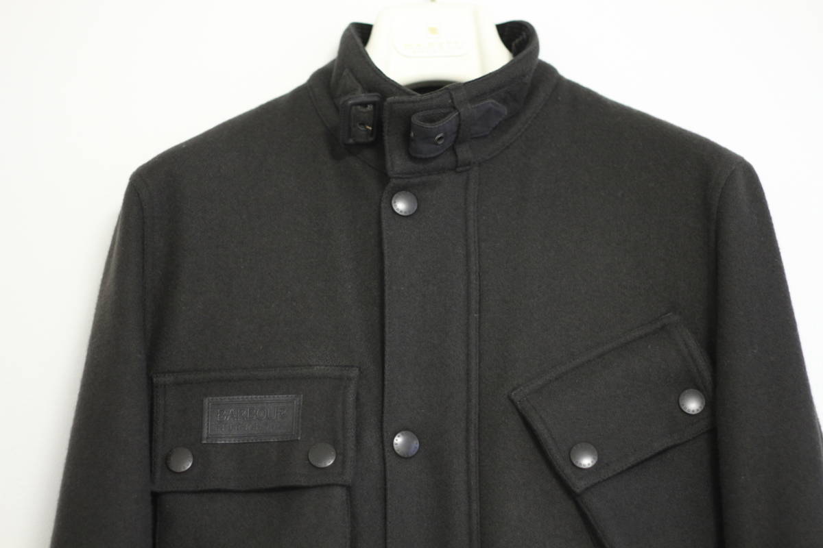 美品/BEAMS F別注】Barbour International Jacket SL ウール ブラック 