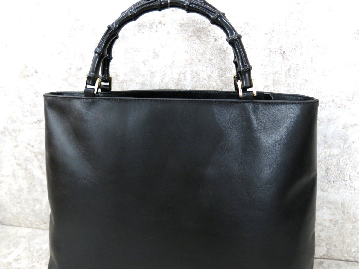 激安品 □美品□GUCCI グッチ□メンズ□バンブー□カーフ レザー 本