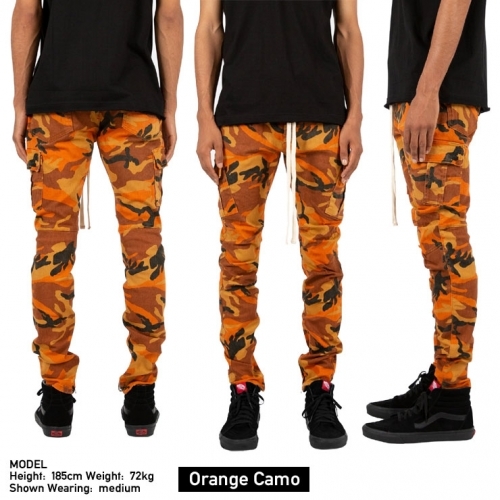 最安値，正規品 名作 mnml CARGO DRAWCORD PANTS 総柄 カモ スリム テーパード スキニー カーゴ パンツ ミニマル M オレンジ(Mサイズ)｜売買されたオークション情報、yahooの商品情報をアーカイブ公開 - オークファン Mサイズ