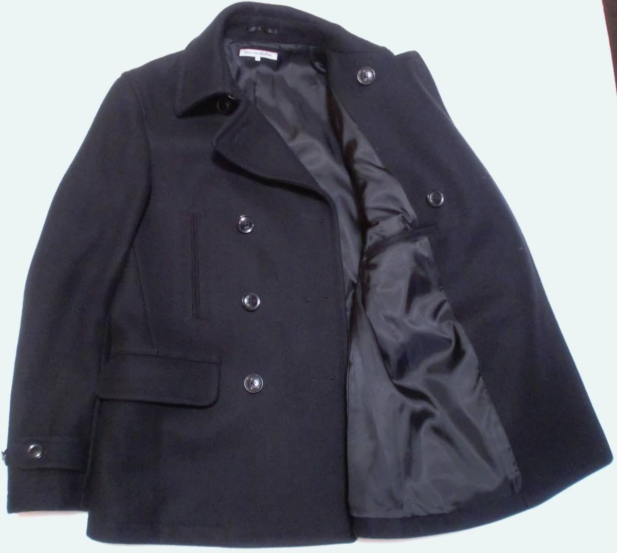 一度着用の超美品★即決送料込 UNITED ARROWS GREEN LABEL RELAXINGユナイテッドアローズ グリーンレーベルリラクシング/ウールPコート★紺
