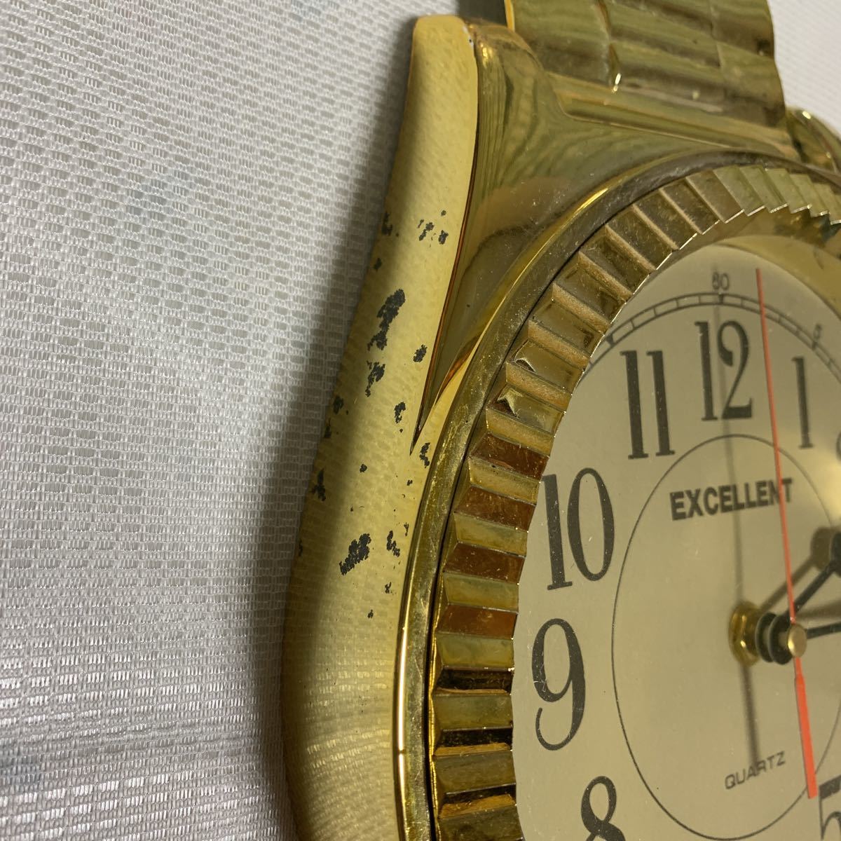 中古】メンズ腕時計型 壁掛け時計 excellent quartz 昭和レトロ