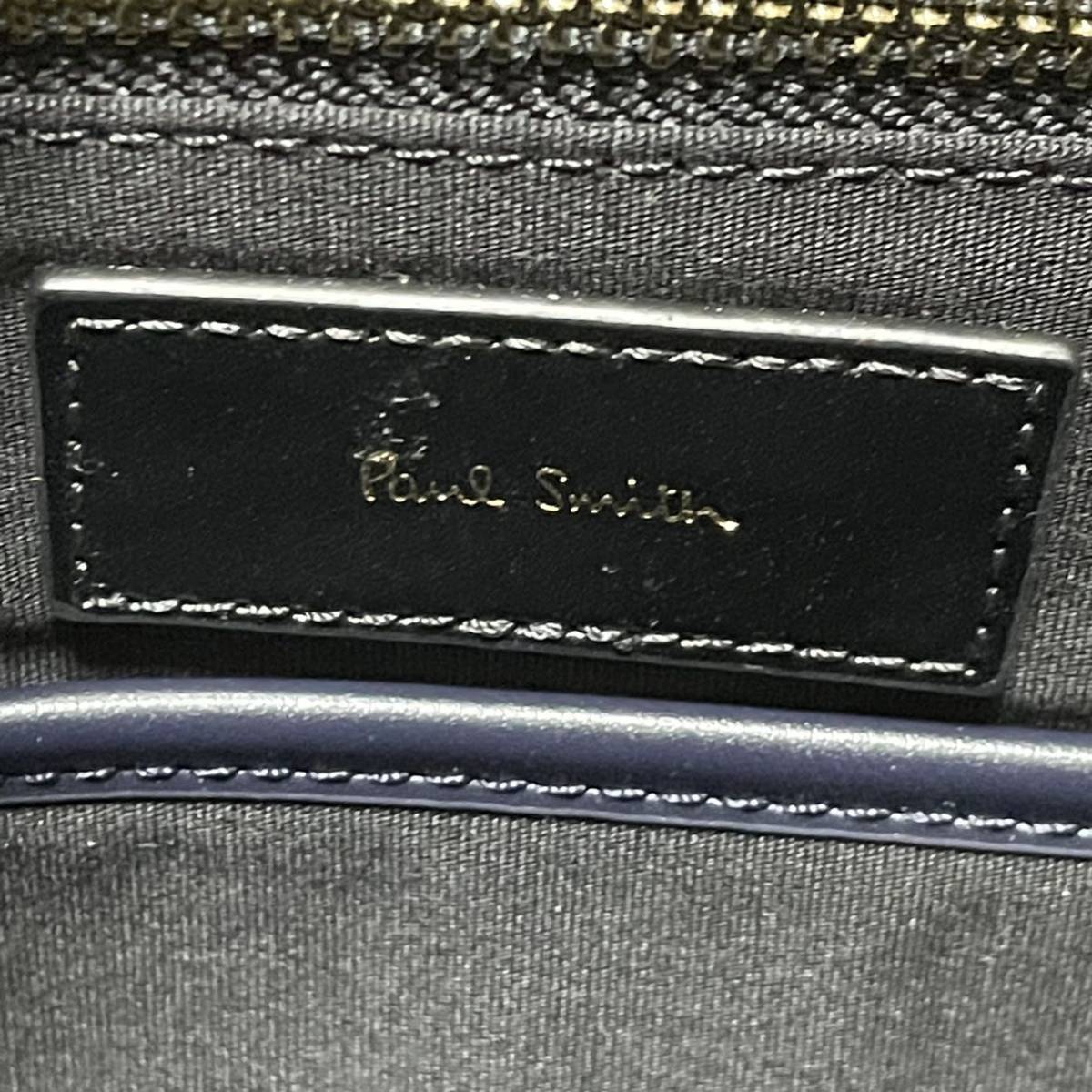 未使用 ポールスミス『漂う高級感』Paul Smith A4◎ ビジネスバッグ レザー ハンドバッグ ブリーフケース ネイビー系 ロゴ 金具 シンプル