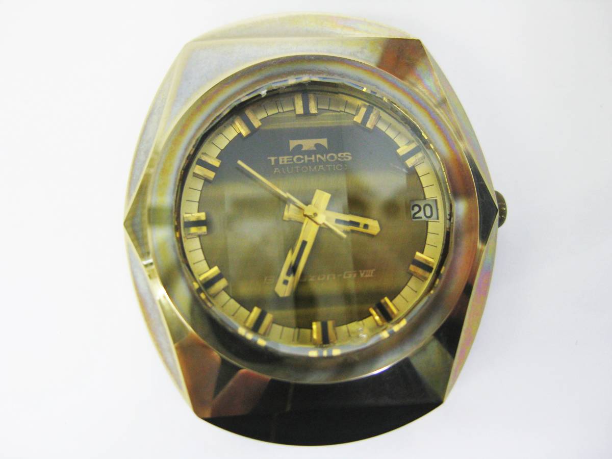 稼動品✨TECHNOS Borazon-G VIII 自動巻き時計 カットガラス - メルカリ
