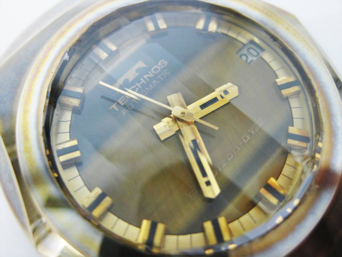 稼動品✨TECHNOS Borazon-G VIII 自動巻き時計 カットガラス - メルカリ