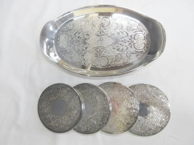 1J366◎Mappin＆Webb マッピン＆ウェッブ 銀製 コースター トレー