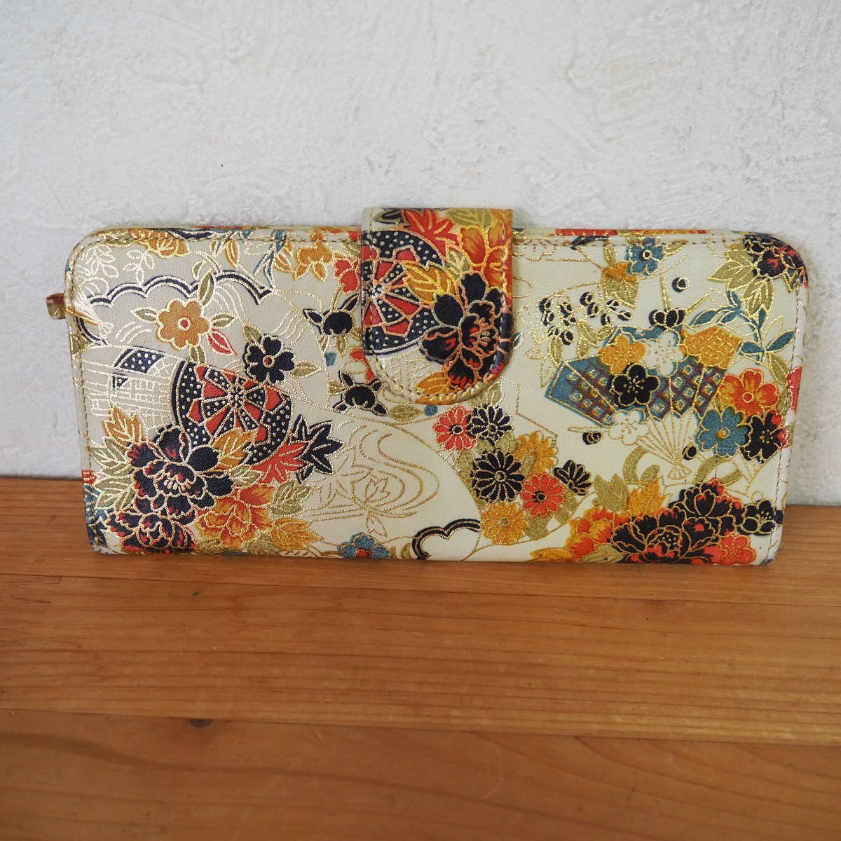 KATORINE/香鳥屋*聚楽*ベロ付単*束入*長財布*財布*ウォレット*ベージュ 