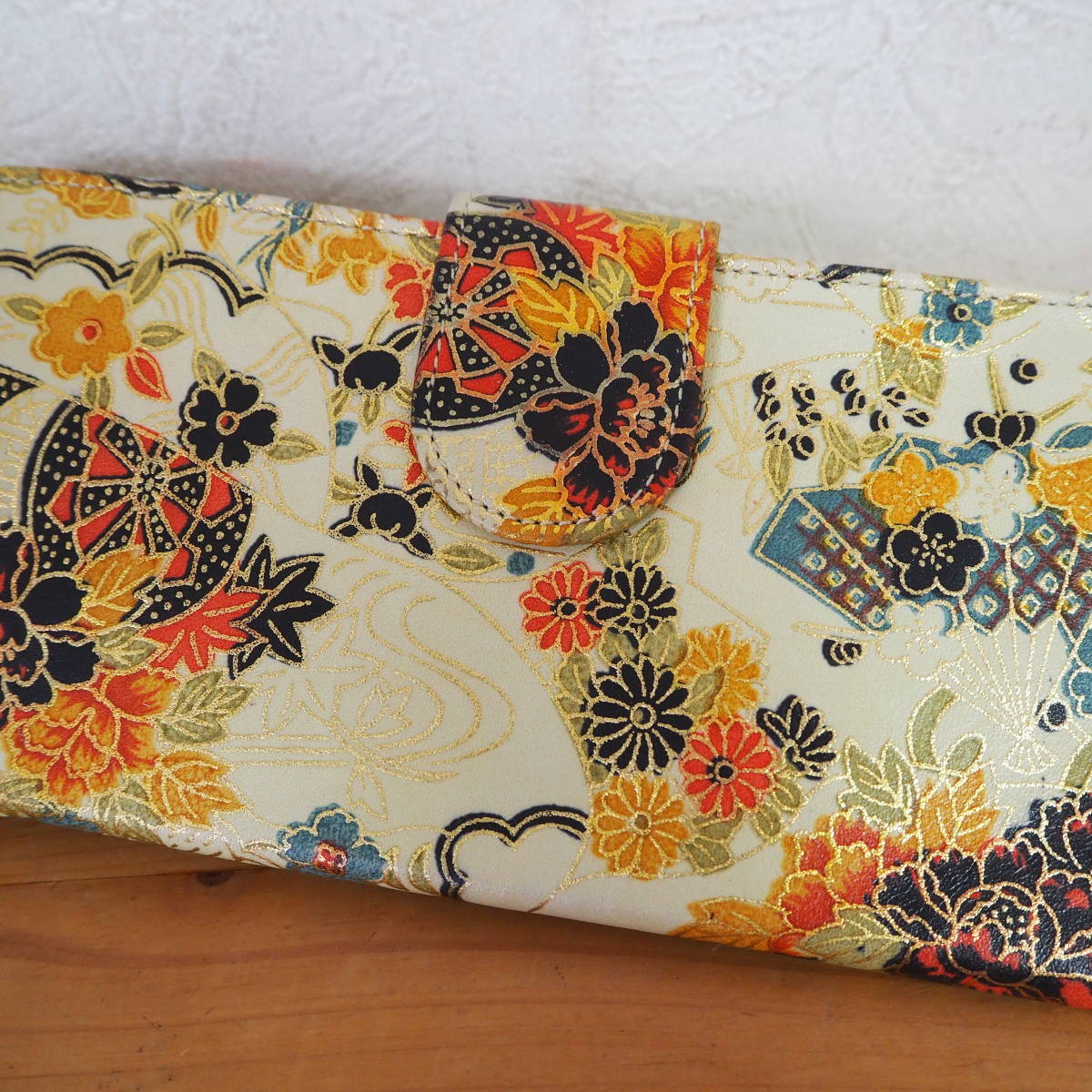 KATORINE/香鳥屋*聚楽*ベロ付単*束入*長財布*財布*ウォレット*ベージュ 