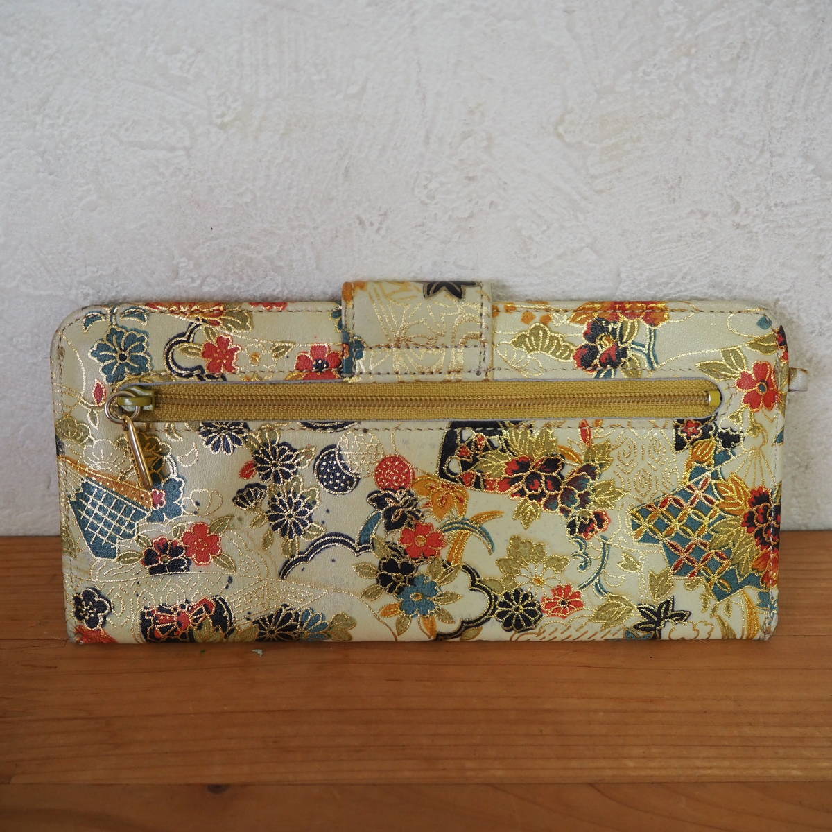 KATORINE/香鳥屋*聚楽*ベロ付単*束入*長財布*財布*ウォレット*ベージュ 