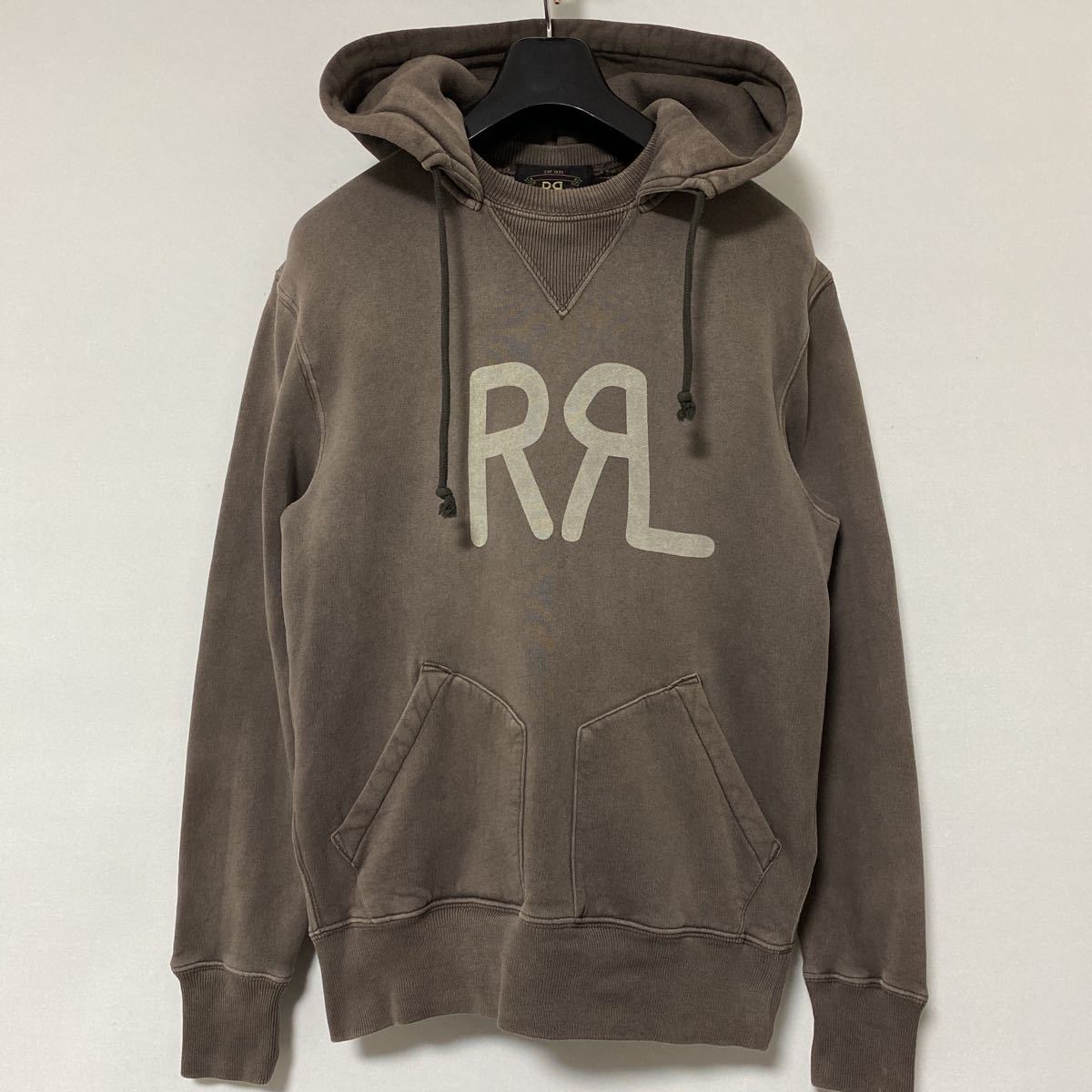 美品 RRL エイジング 加工 後付け セパポケ ロゴ スウェット パーカー