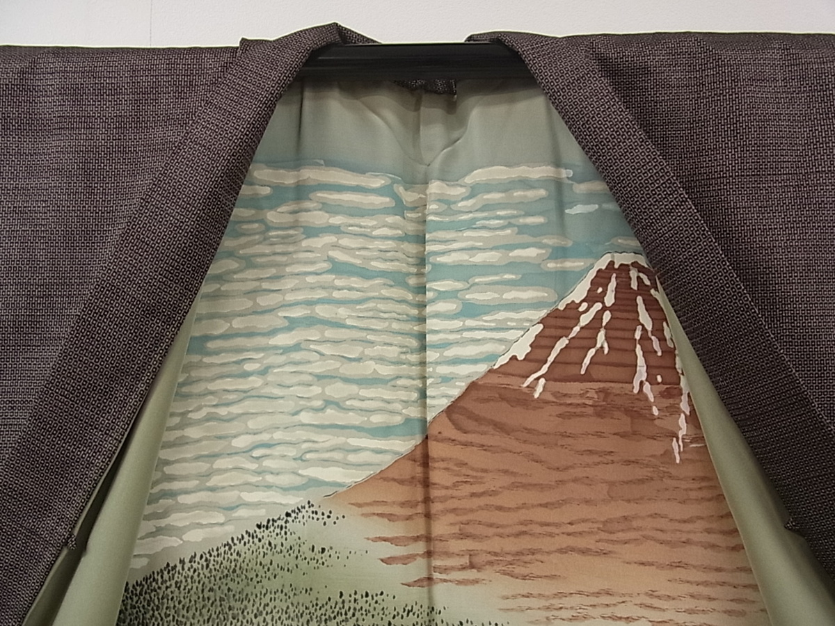 本場大島紬 平和屋着物○男性 アンサンブル 長襦袢(袷)セット 