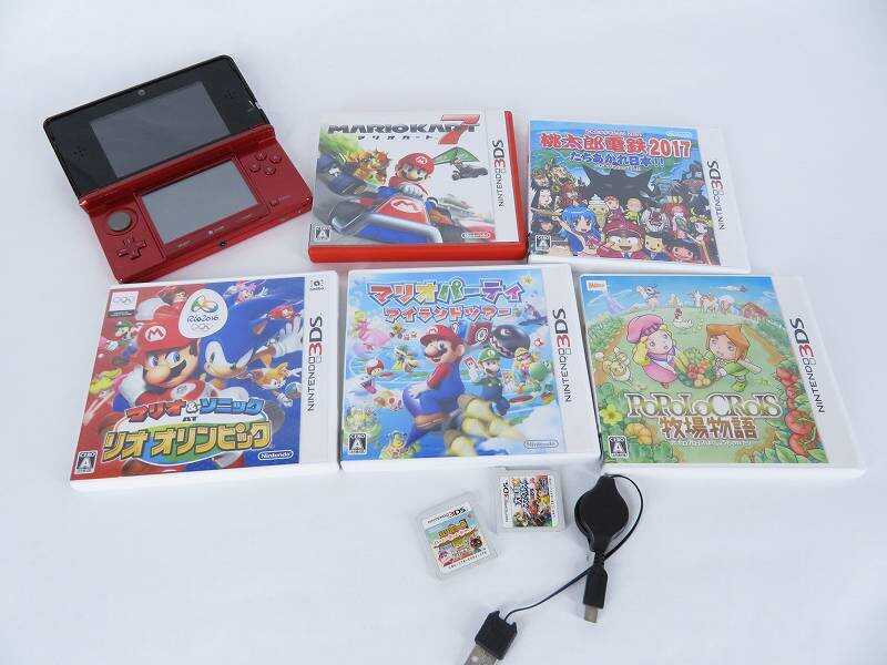 1円 ニンテンドー 3DS ゲーム機 本体 マリオパーティ他ソフト 大量  