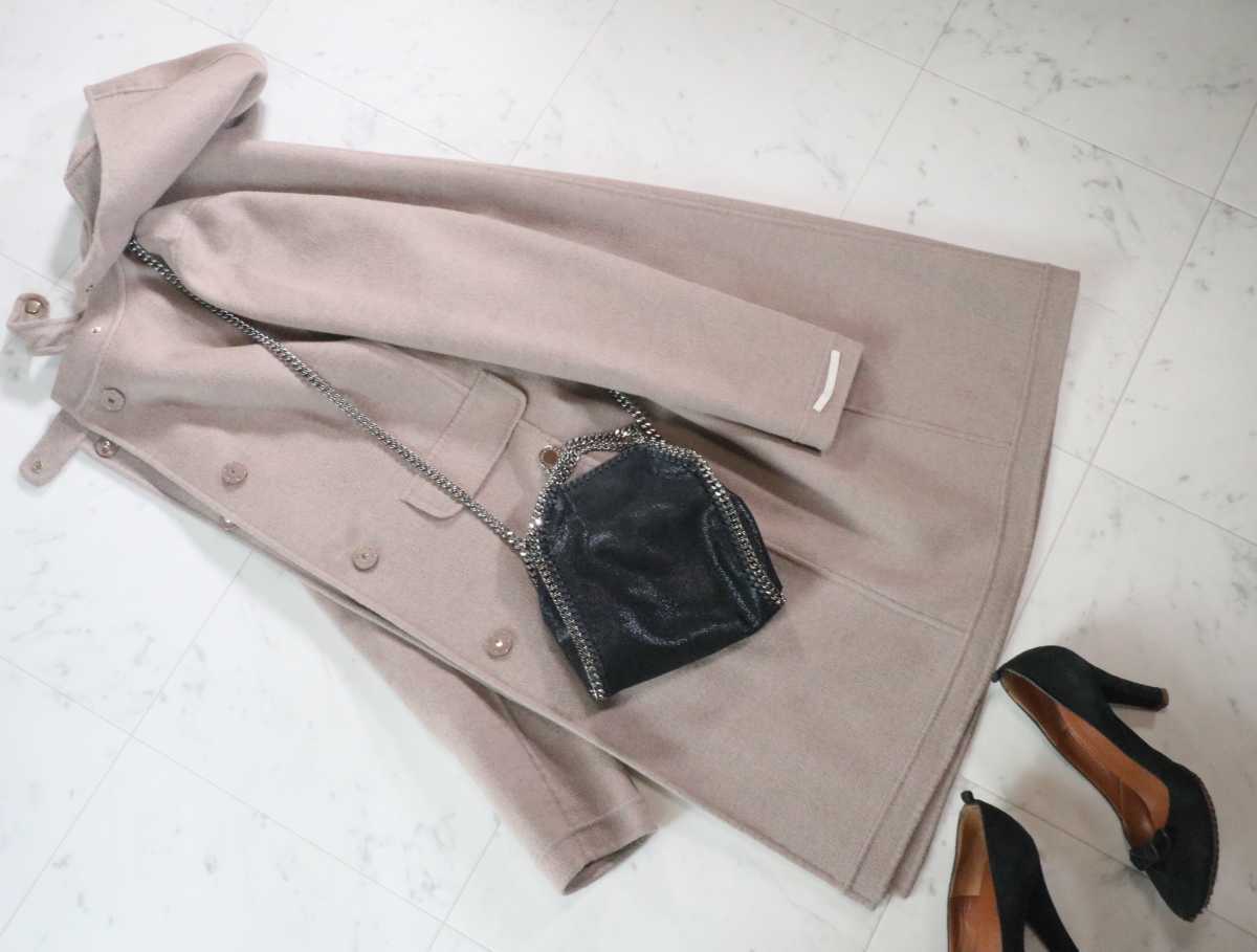 マックスマーラ Max Mara★ラムヴァージンウール&アンゴラ★2way ダブルフェイス フーデットコート アウター size 44 Mara Max WEEKEND 2wayロングコート アンゴラブレンド ブラウンS