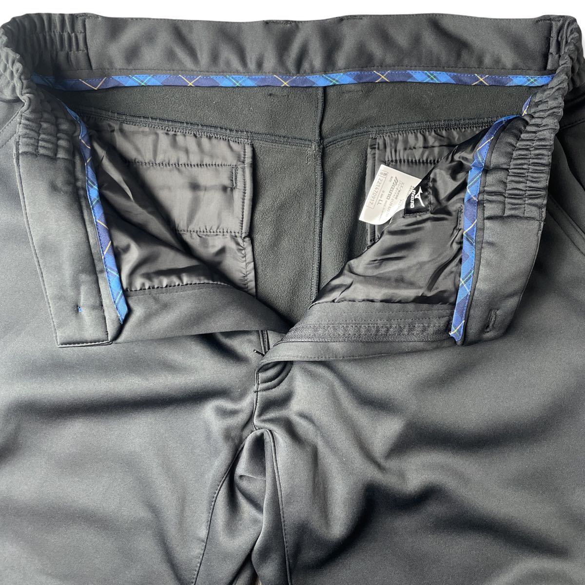 【美品】Mizuno GOLF ストレッチパンツ　ジャージ　メンズLL 黒　ミズノ　ゴルフウェア　スポーツウェア　ウエストフリー