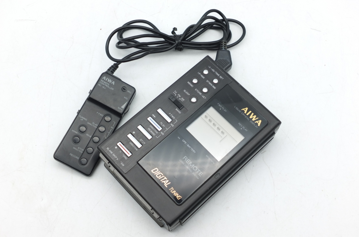 q2499】AIWA アイワ カセットプレーヤー HS-JX10 リモコン付き 未