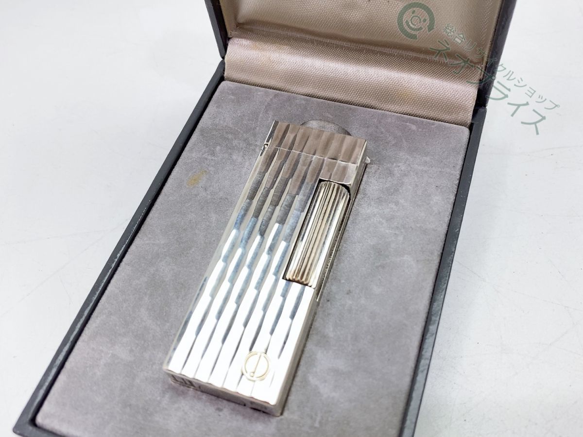 ◇A3463 dunhill ダンヒル ガス ライター 竹模様 シルバー 美品 