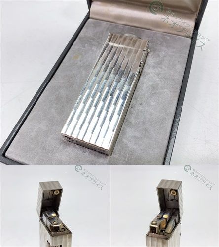 ◇A3463 dunhill ダンヒル ガス ライター 竹模様 シルバー 美品 