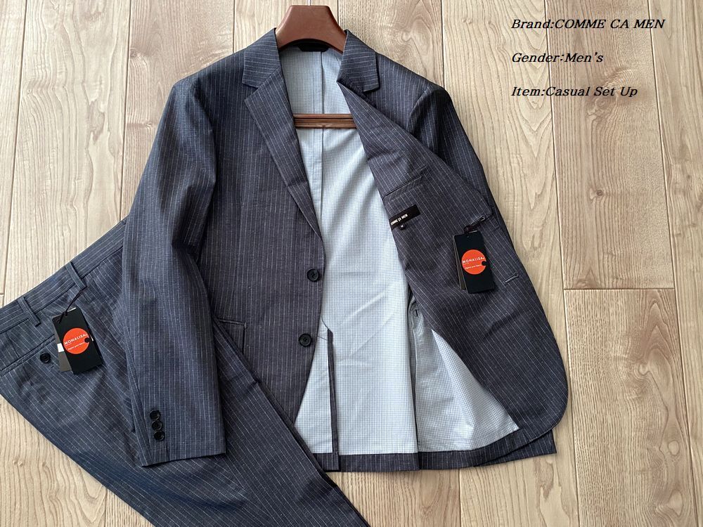 新品 COMME CA MEN コムサメン MONALISA ストライププリント 