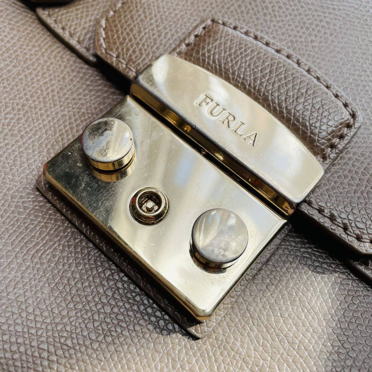FURLA フルラ メトロポリス サッチェル ハンドバッグ ベージュ系 