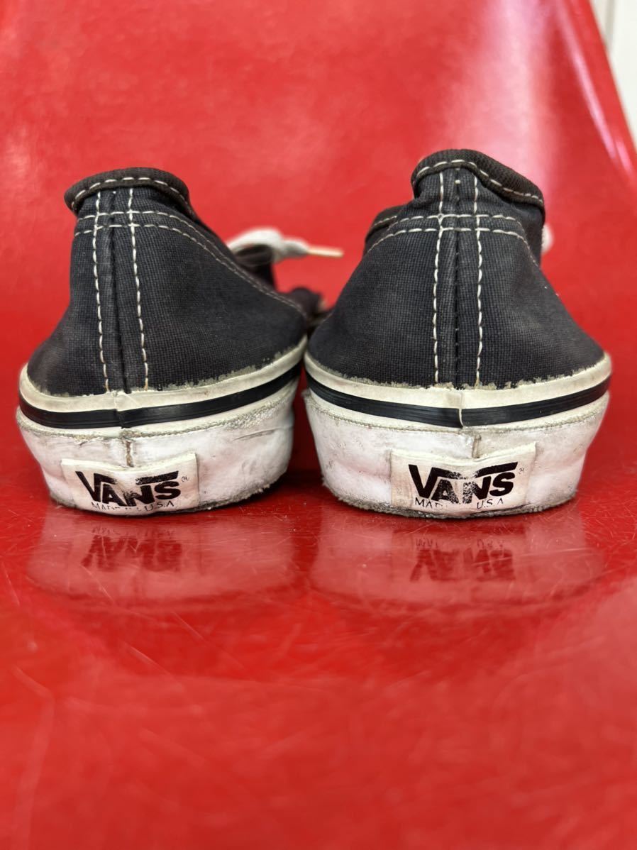アメリカ製 US10ハーフ バンズ オーセンティック 黒 ビンテージ VANS
