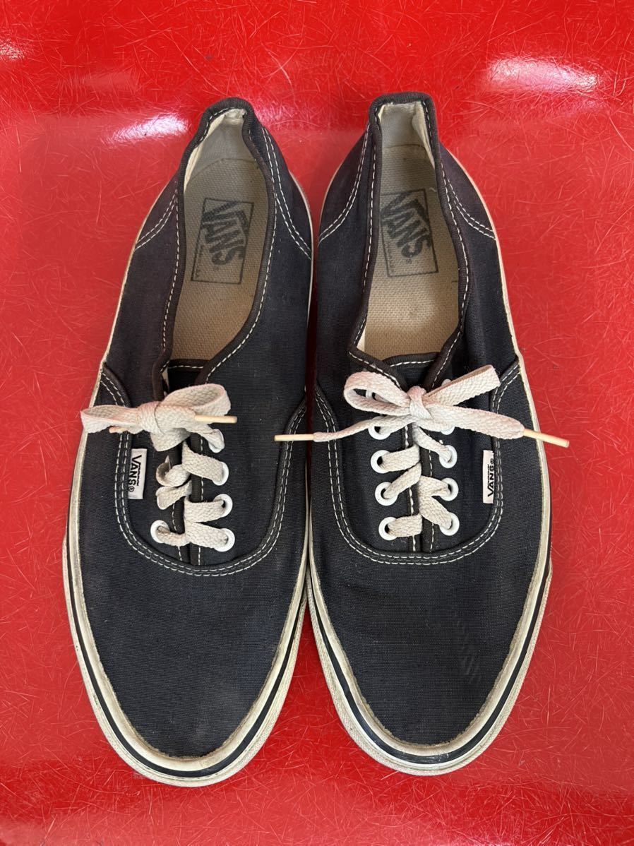 アメリカ製 US10ハーフ バンズ オーセンティック 黒 ビンテージ VANS