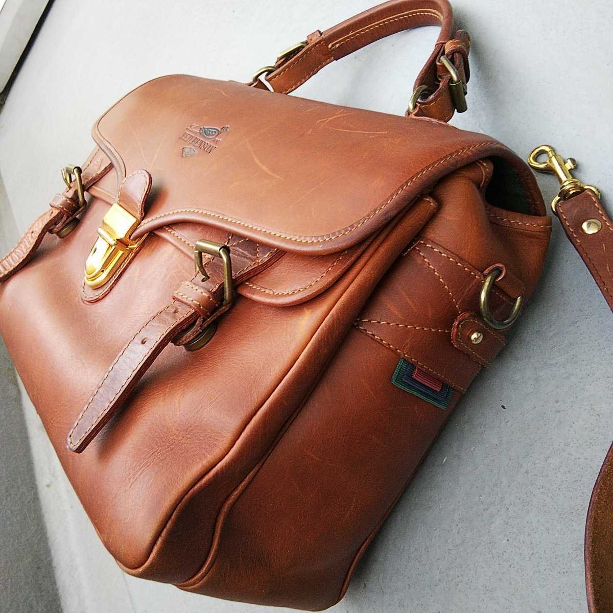 TED BENSON London 2way レザーバッグ 革ショルダーバッグ アウトドア 