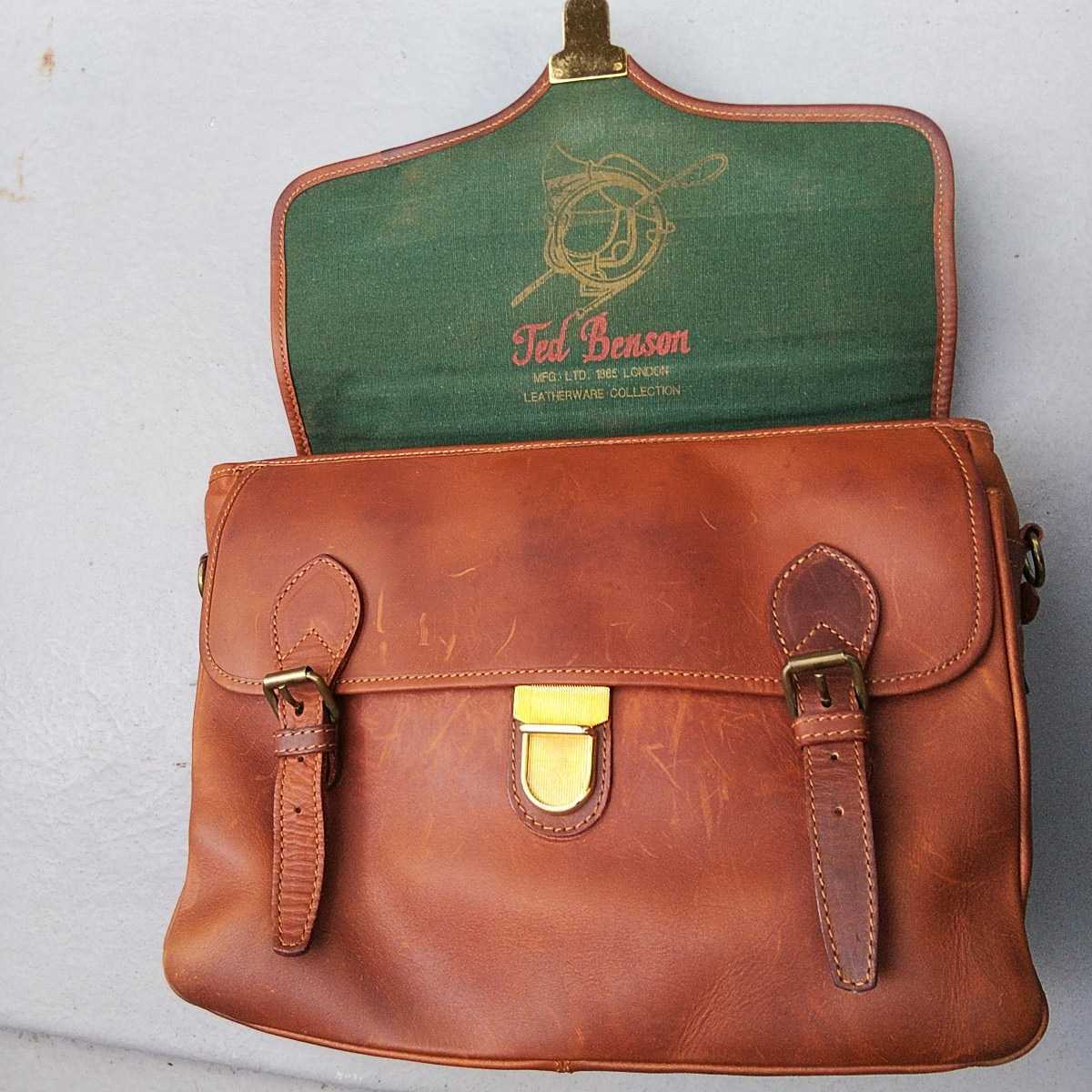 TED BENSON London 2way レザーバッグ 革ショルダーバッグ アウトドア 