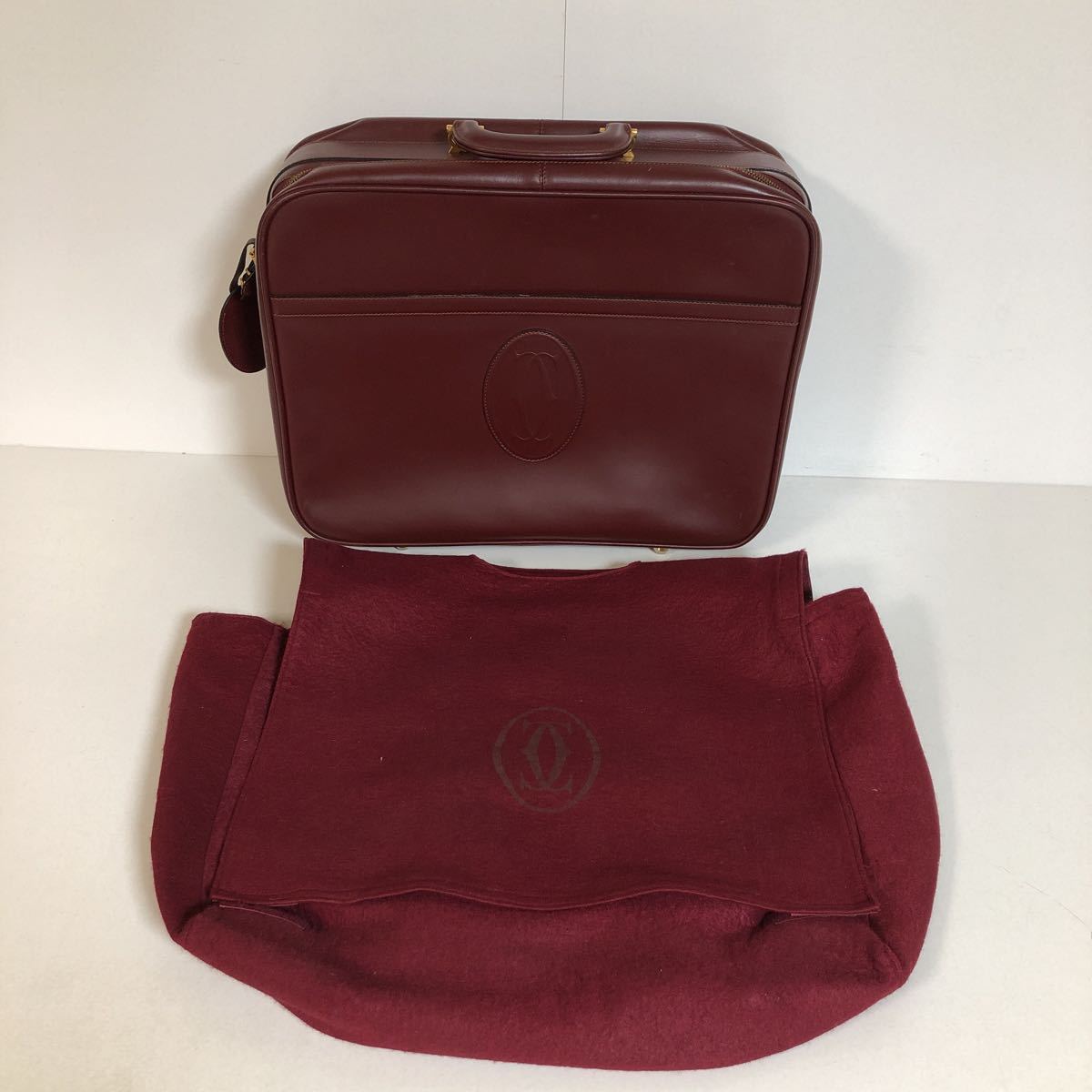 G6 カルティエ キャリーケース Cartier レザー ボルドー 旅行 スーツ 