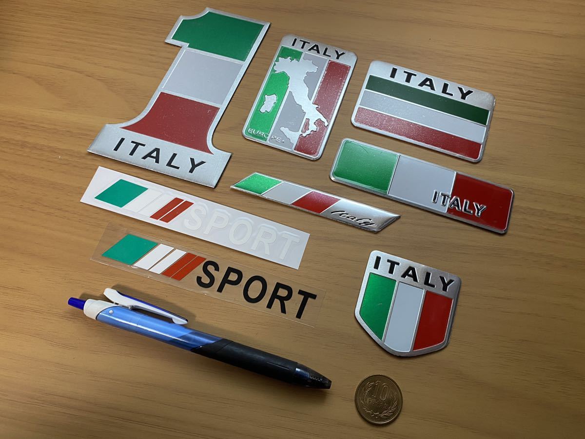 送料無料 新品 まとめて8枚 国旗 イタリア エンブレム ステッカー 