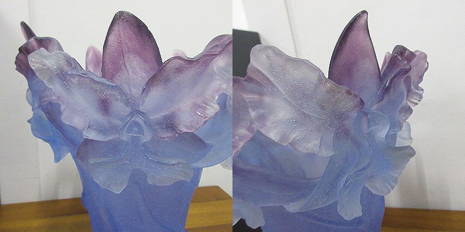 Daum France ドーム フランス 花瓶 VASE GM ORCHIDEE 蘭 AMETHYST VASE