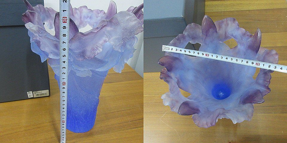 Daum France ドーム フランス 花瓶 VASE GM ORCHIDEE 蘭 AMETHYST VASE