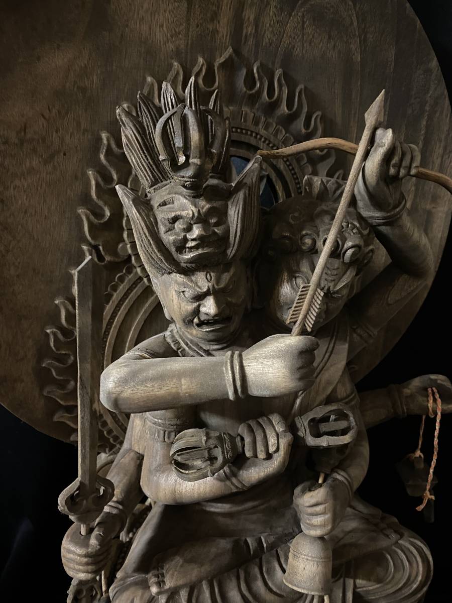 井波彫刻 大型高60cm 仏教工芸品 香樟材 古美術 時代彫刻 仏師 仕上げ