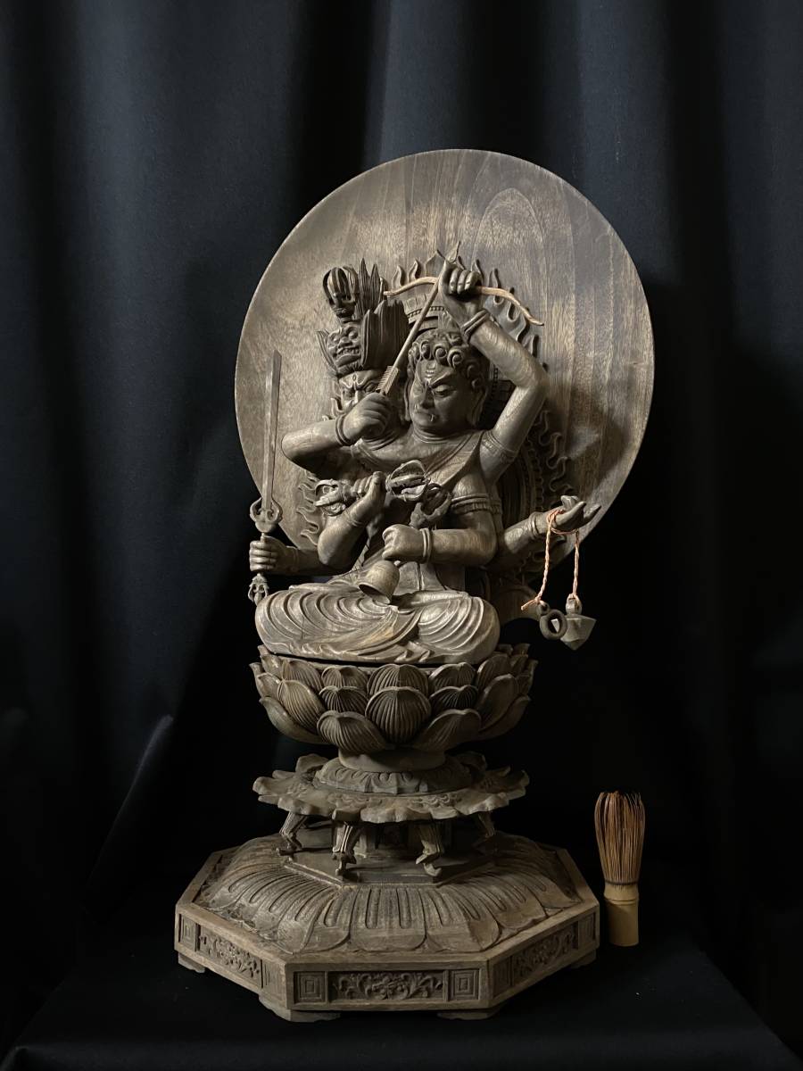 井波彫刻 大型高60cm 仏教工芸品 香樟材 古美術 時代彫刻 仏師 仕上げ